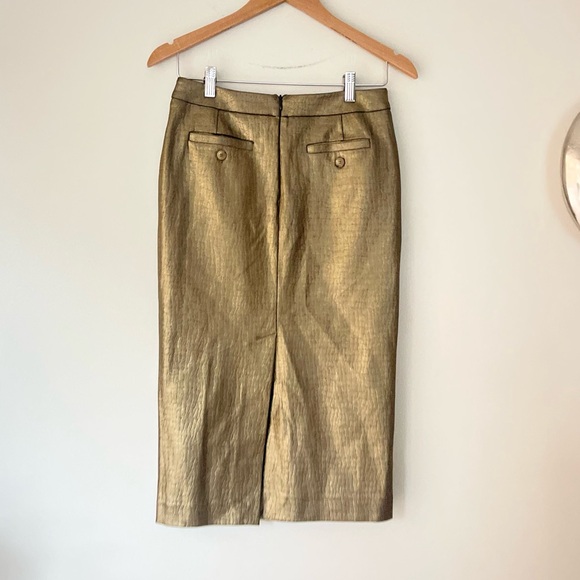 MaxMara Gold Metallic 'Erminia' Skirt - Runway - Picture 6 of 13